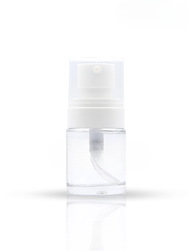 20ML Flat Shoulder Clear Glass Bottles With 20mm White Plum Mist Pump