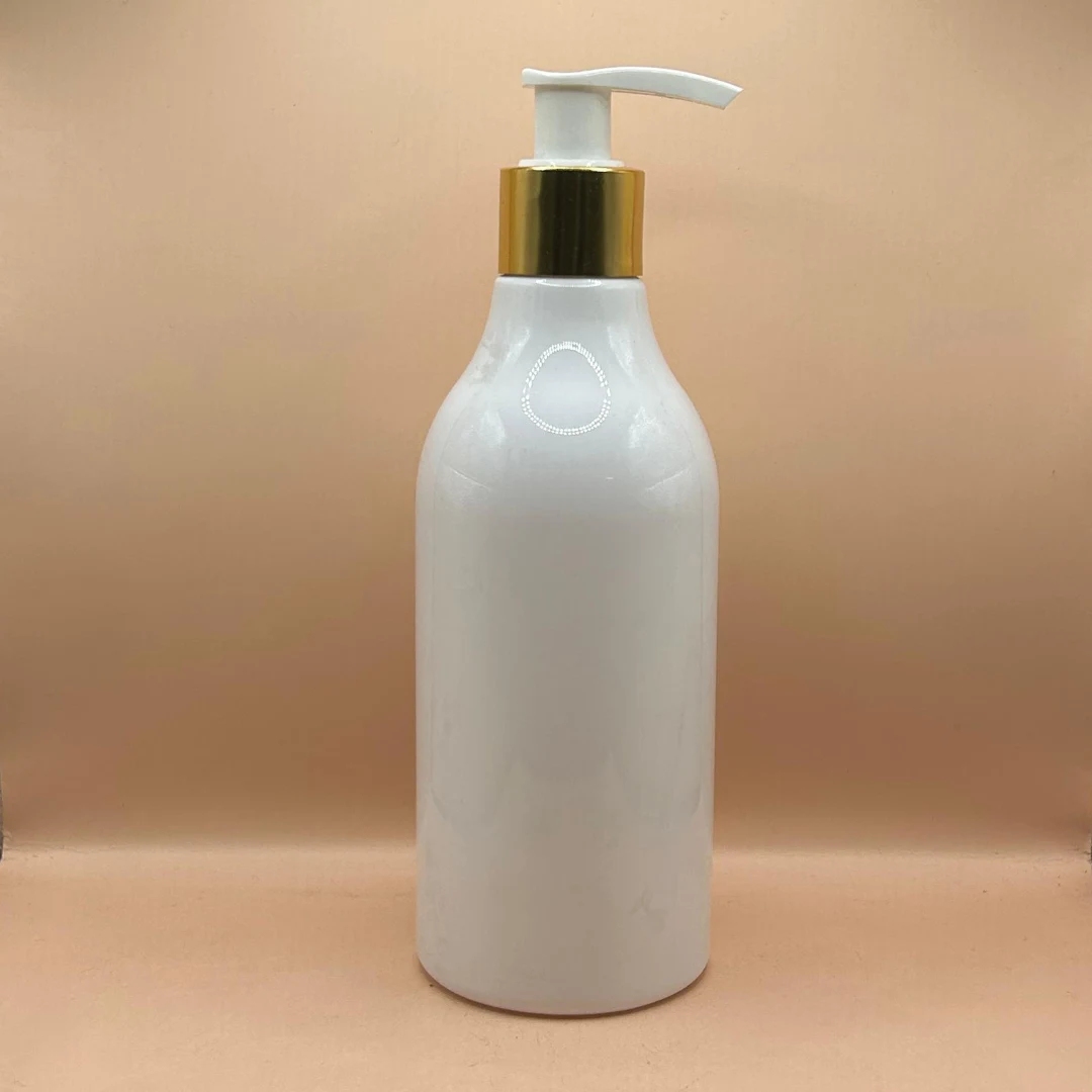 300ML PET Nutri Bottle White with 24/410 L1 Dispenser Pump White With Golden