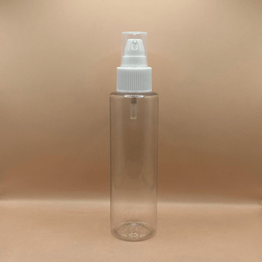 100ML PET Sleek Bottle Clear With 24/410 SPLPAP Pump Ribbed