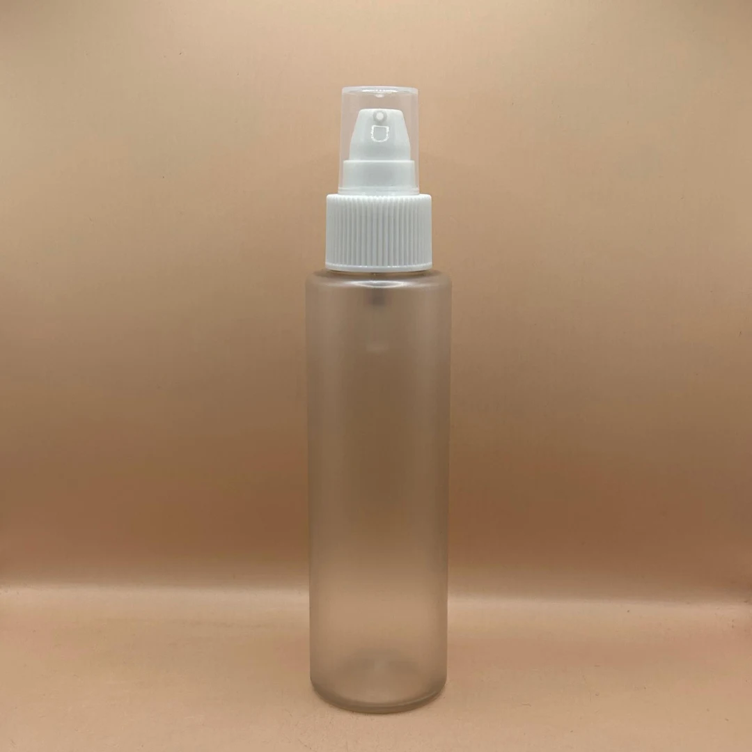 100ML PET Sleek Bottle Frosted With 24/410 SPLPAP Pump Ribbed