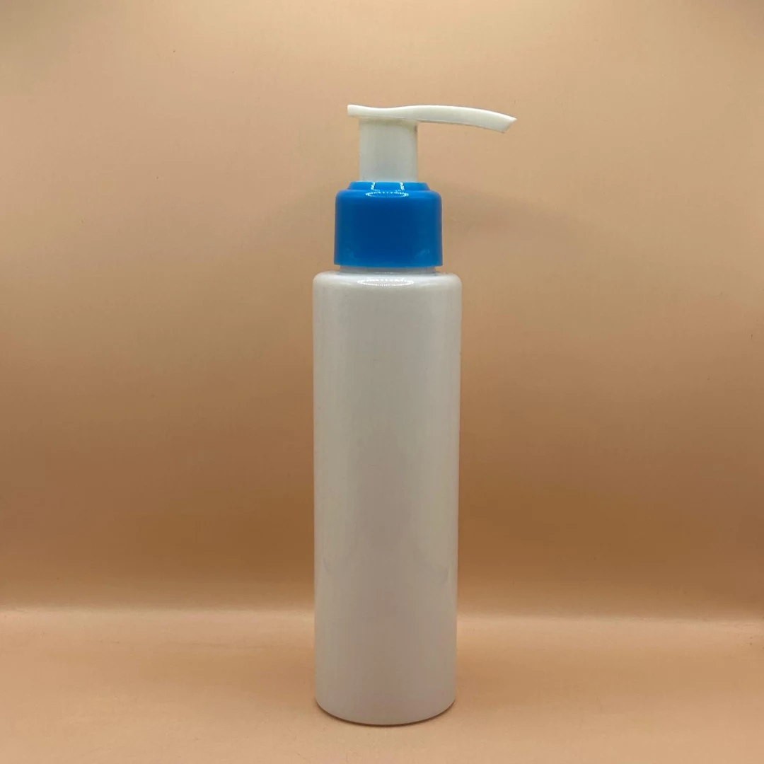 L 100MPET Sleek Bottle White With 24/410 L1 Dispenser Pump Blue