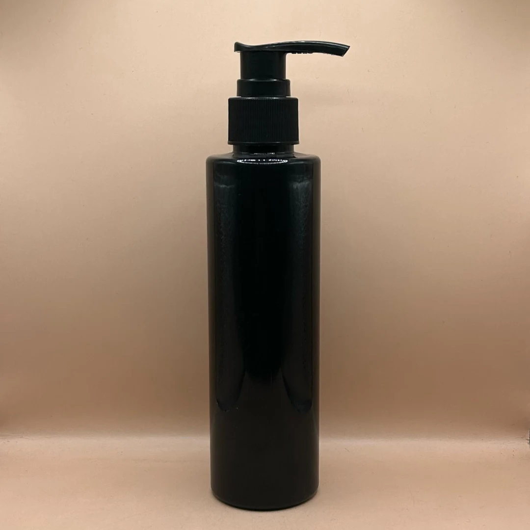 200ML Pet Sleek Bottle Black With 24/410 L1 Screw Dispenser Pump