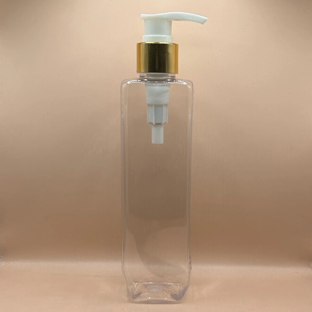 200ML PET Merc Bottle Clear with 24/410 L1 Dispenser Pump White With Silver
