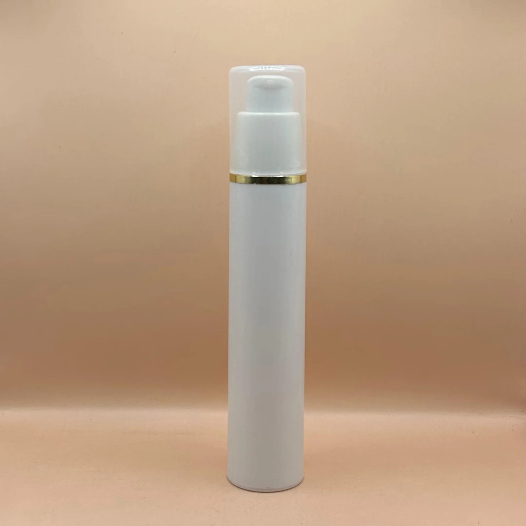 50ML PP Airless White with Golden Lining