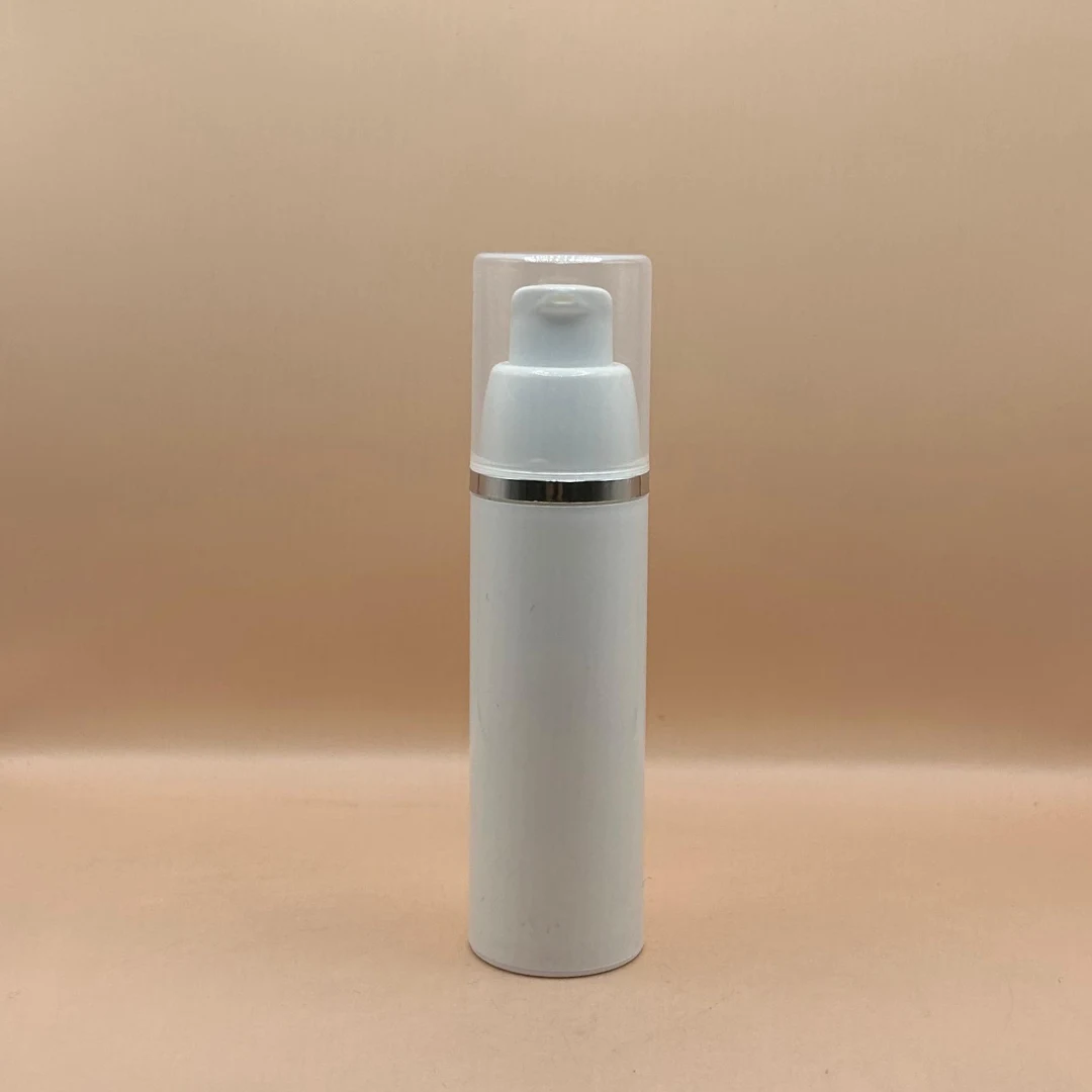 30ML PP Airless White with Silver Lining