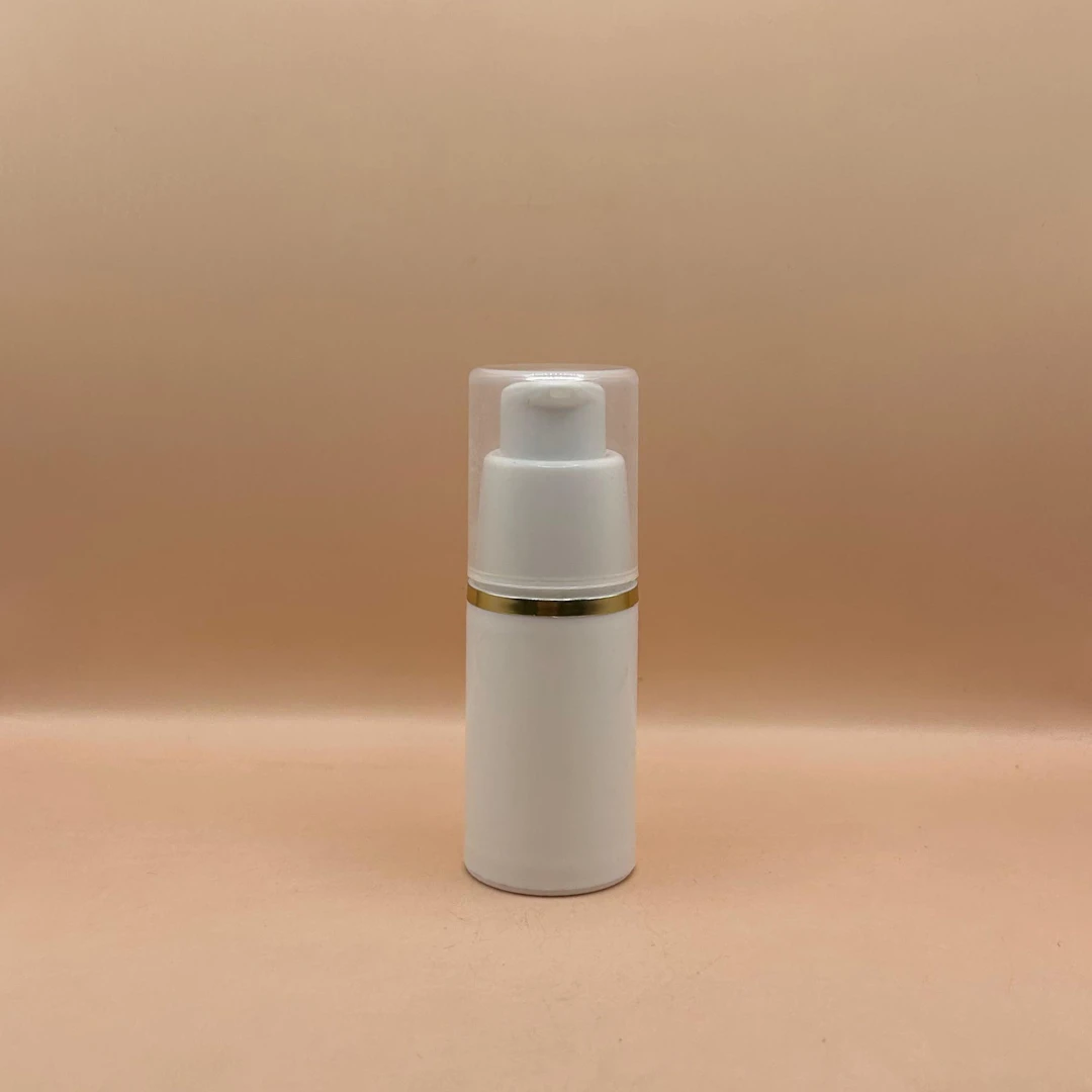 15ML PP Airless White with Golden Lining