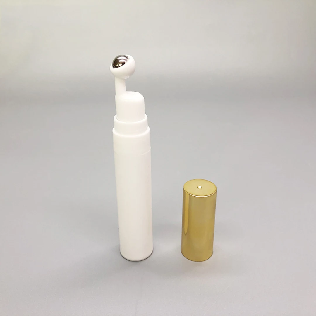 15ML Under Eye Roll-On Bottle White with Golden Cap