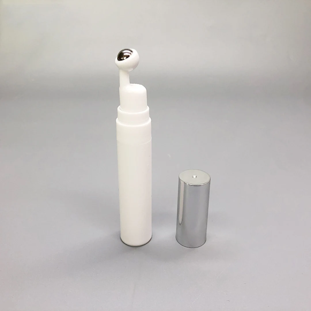 15ML Under Eye Roll-On Bottle White with Silver Cap