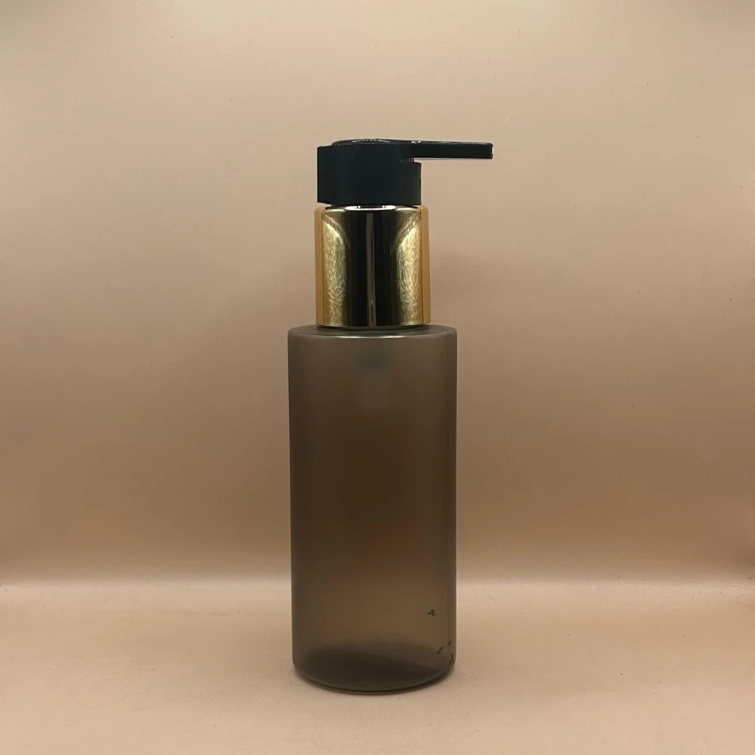 100ML PET G Round Frosted Black with 24/410 Long Beak Pump