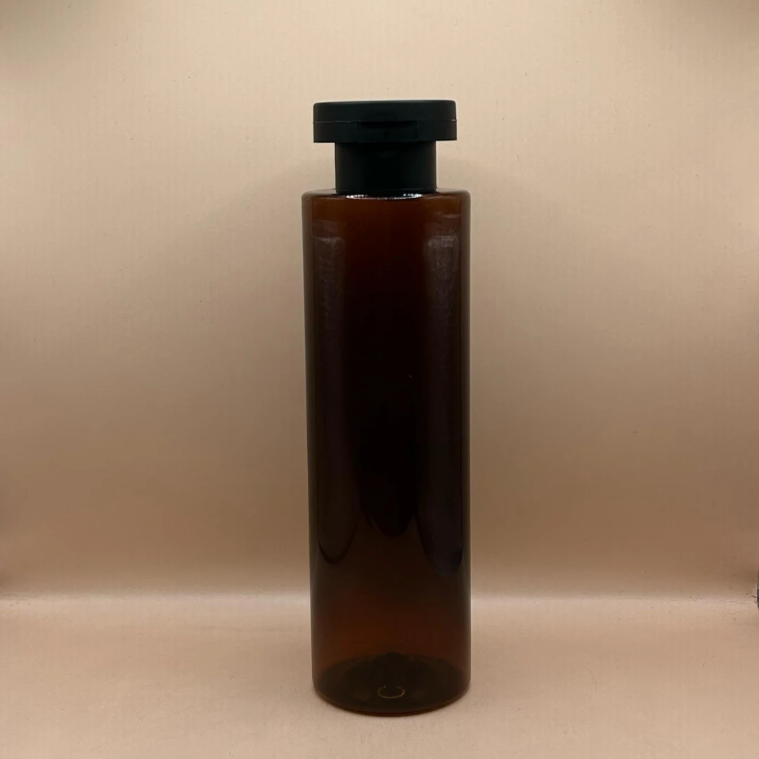 200ML Pet Sleek Bottle Amber With 24/410 Mushroom Flip-Top Cap