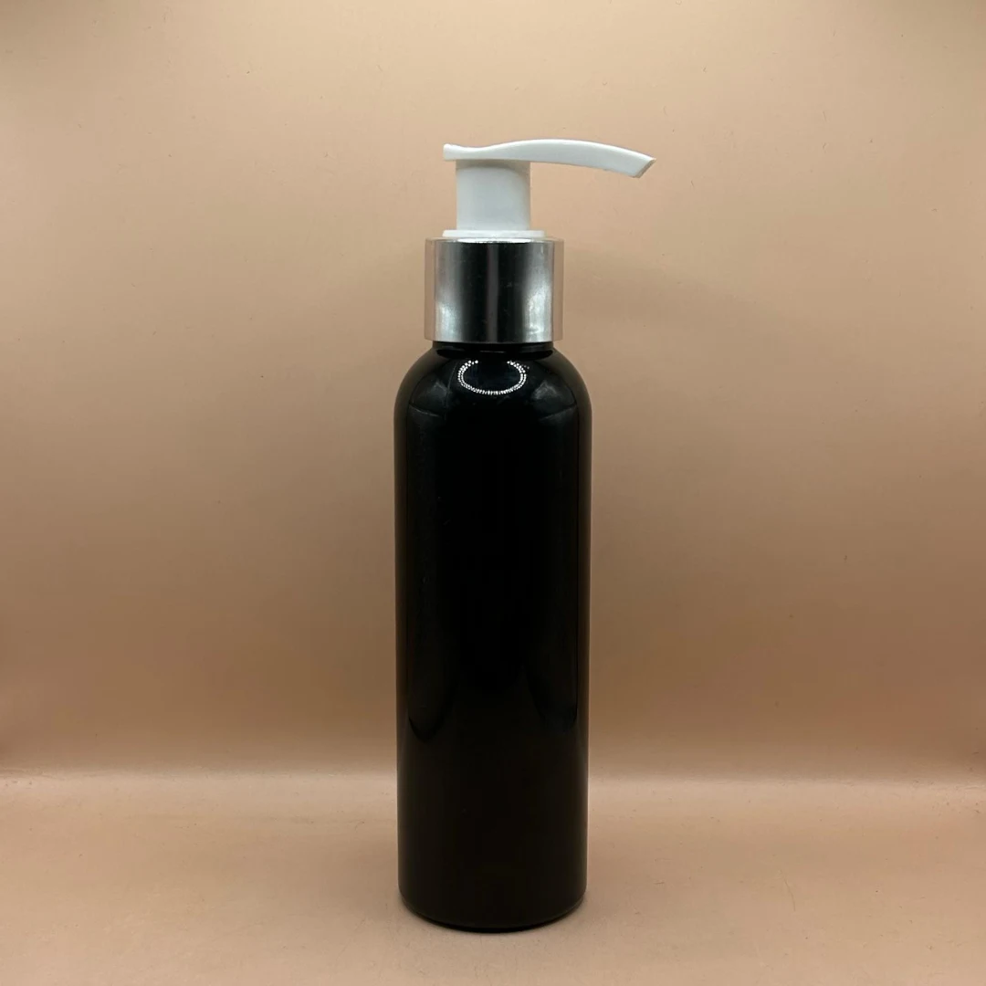 120ML Pet Avon Bottle Black With 24/410 L1 Dispenser Pump White With Silver