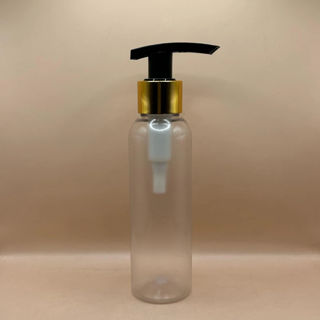 120ML Pet Avon Bottle Frosted With 24/410 L3 Dispenser Pump Black With Golden