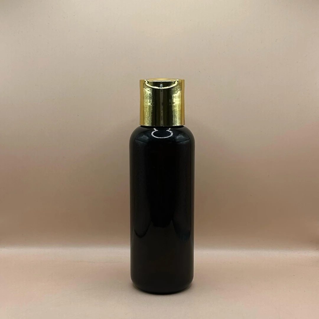 100ML Pet PG Bottle Amber With 24/410 Disc-Top Cap Golden Coating