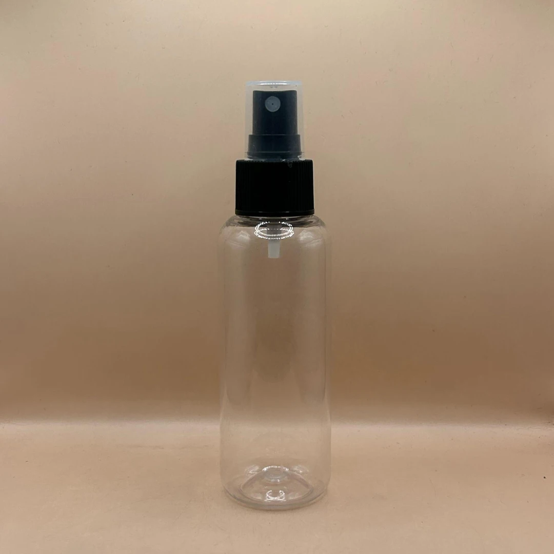 100ML Pet PG Bottle Clear With 24/410 Mist Pump Black
