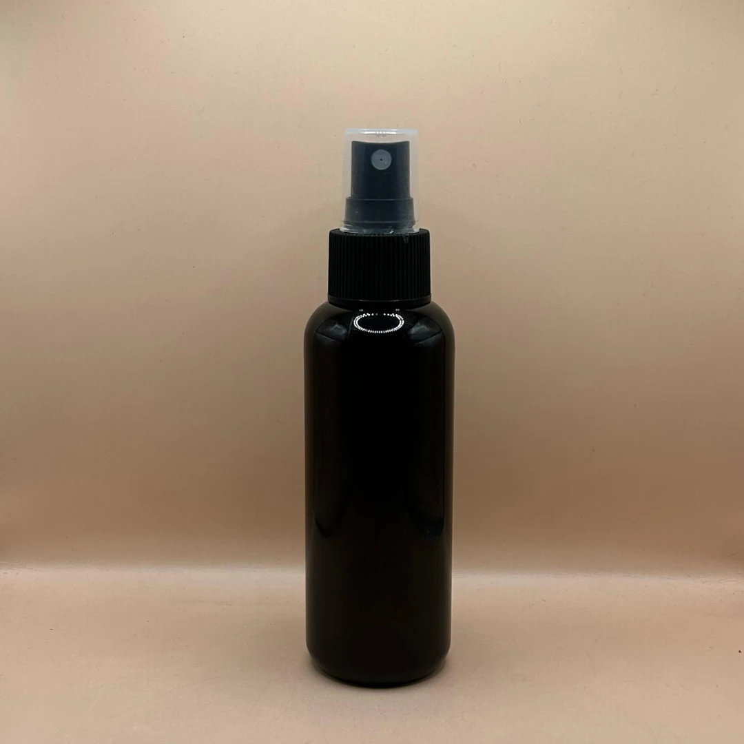 100ML Pet PG Bottle Amber With 24/410 Mist Pump Black