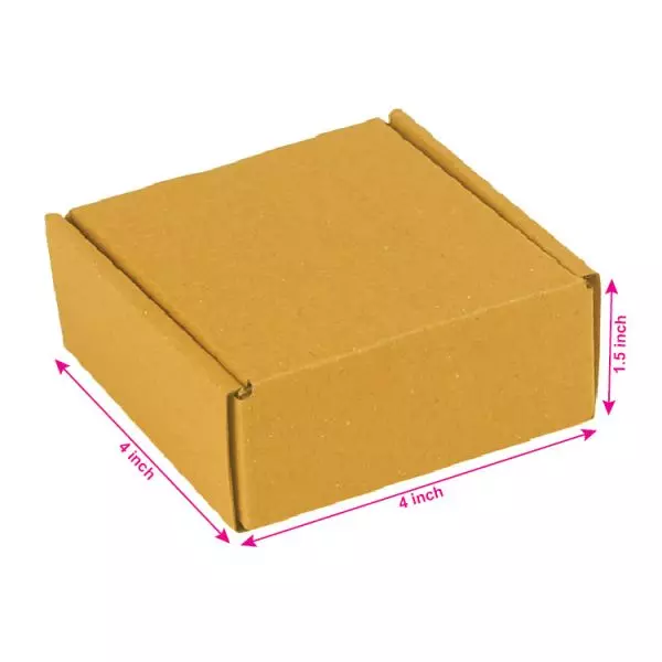 Brown 03ply Flat Corrugated Multipurpose Boxes 4in x 4in x 1.5in – Durable & Eco-Friendly Packaging
