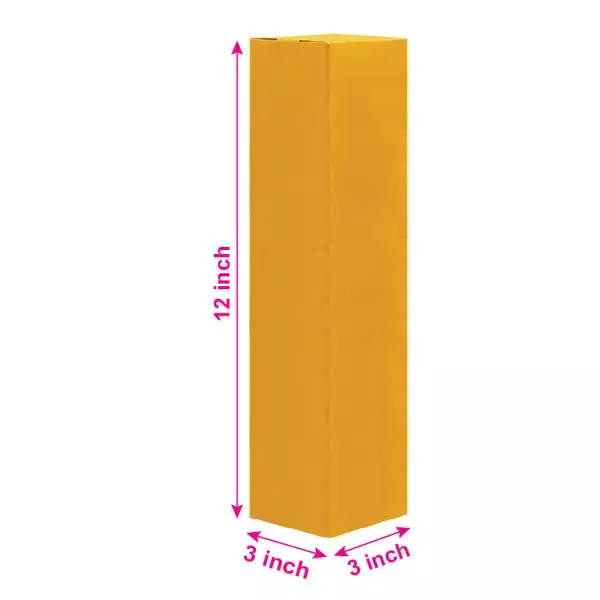 Brown 03ply Long Corrugated Boxes | 3in x 3in x 12in | Durable Packaging Box