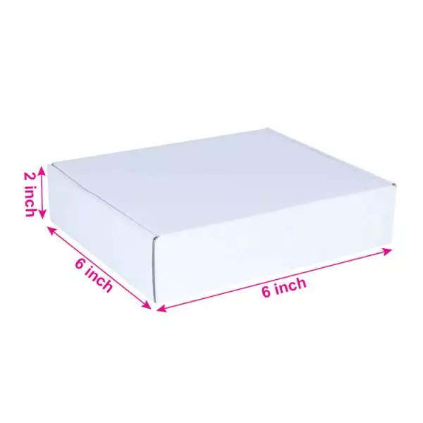 Unprinted White 03ply Flat Corrugated Multipurpose Boxes 6in x 6in x 2in – Durable Packaging Solution
