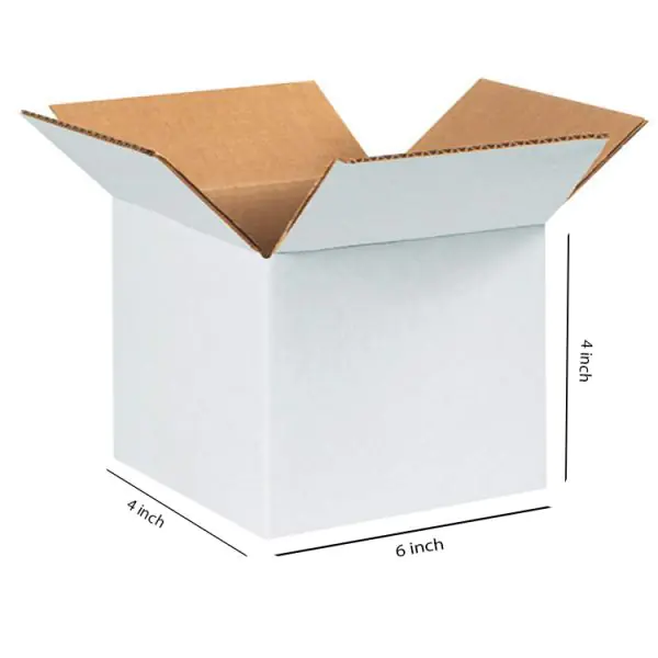 White 03ply Universal Corrugated Multipurpose Boxes 6in x 4in x 4in | Durable Packaging Solutions