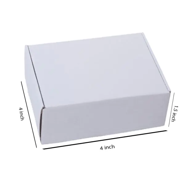White 03ply Flat Corrugated Multipurpose Boxes 4in x 4in x 1.5in | Durable Packaging Solution