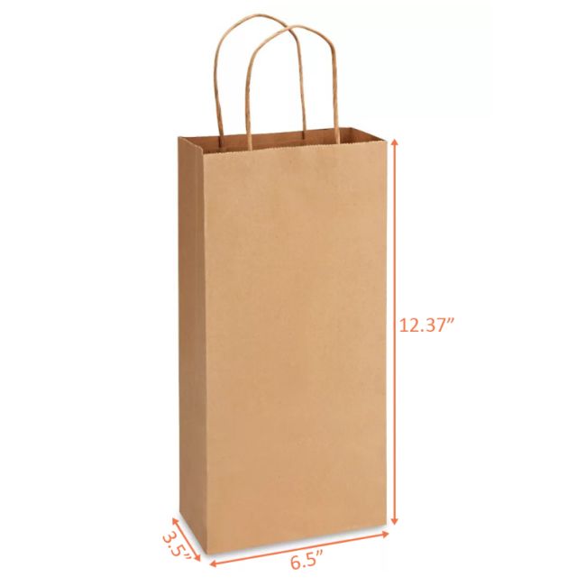 Kraft Paper Bag 6.5 x 3.5 x 12.37