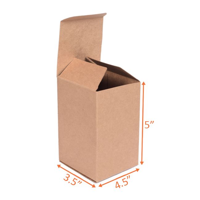 Kraft Folding Carton 4.5 x 3.5 x 5 Inch