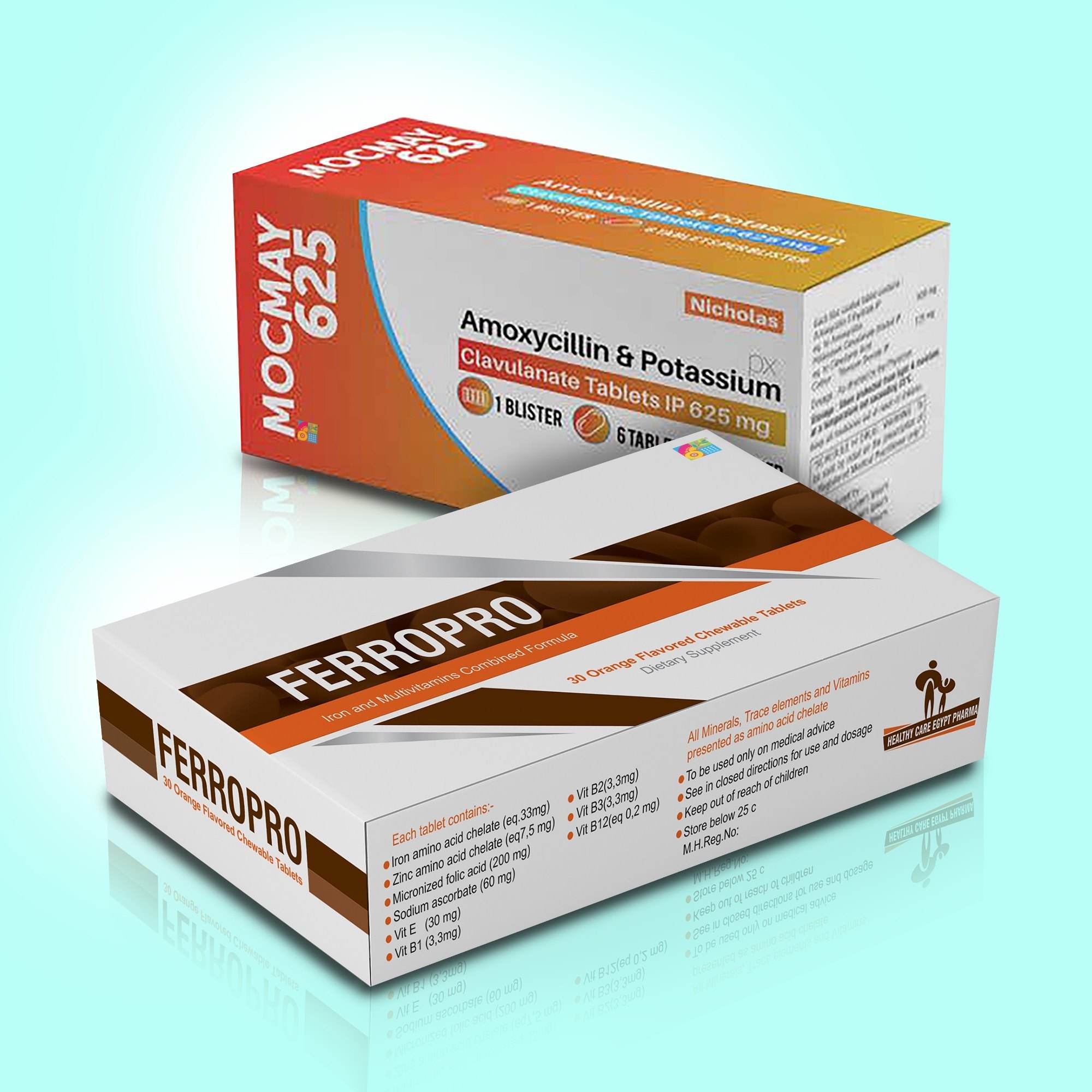 Custom Small Mono Carton Packaging Boxes Fot Tablets, Pils